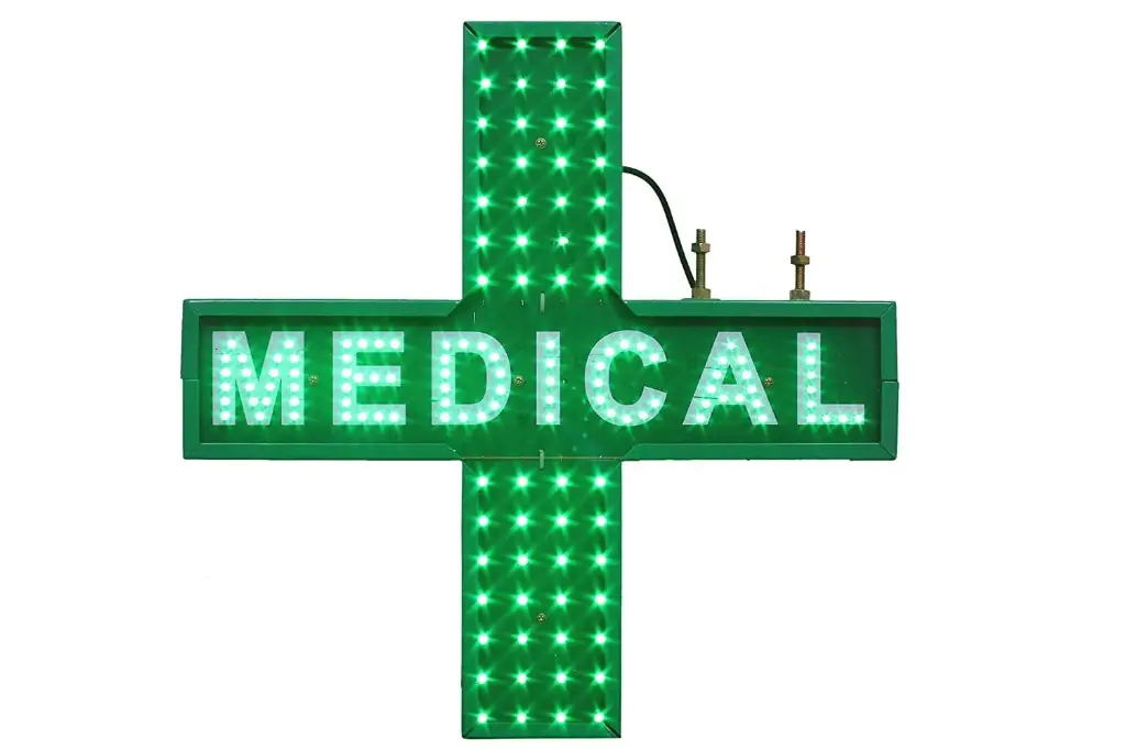 Medical Plus Sign Double Sided Flashing Shop Accessories Green Outdoor Display. Ultra Bright Xxl 18"X18" Led Light,2 Hanging Modes