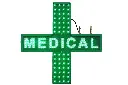 Medical Plus Sign Double Sided Flashing Shop Accessories Green Outdoor Display. Ultra Bright Xxl 18"X18" Led Light,2 Hanging Modes